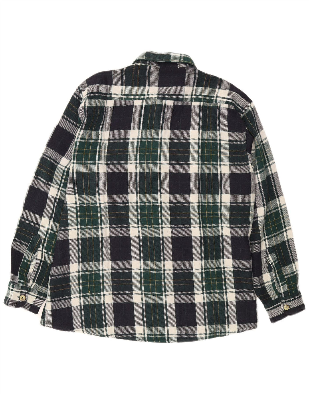 COTTON CLUB Mens Flannel Shirt XL Green Check