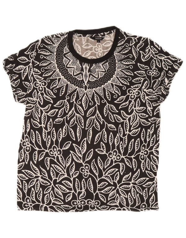 Γυναικείο γραφικό μπλουζάκι Desigual Top UK 14 Large Grey Floral Viscose