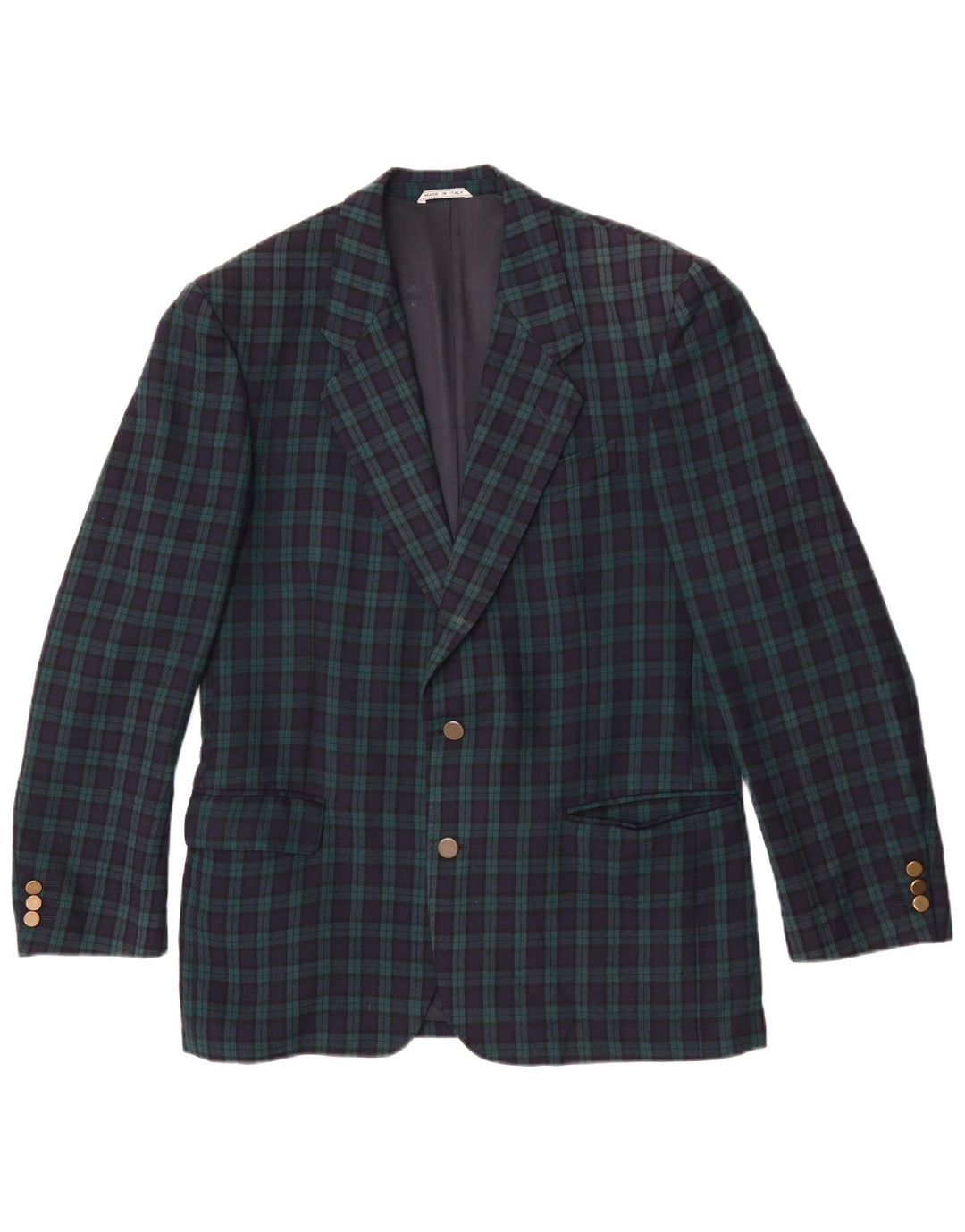 Ανδρικό σακάκι σακάκι Highland 2 κουμπιών IT 50 Large Green Check Wool