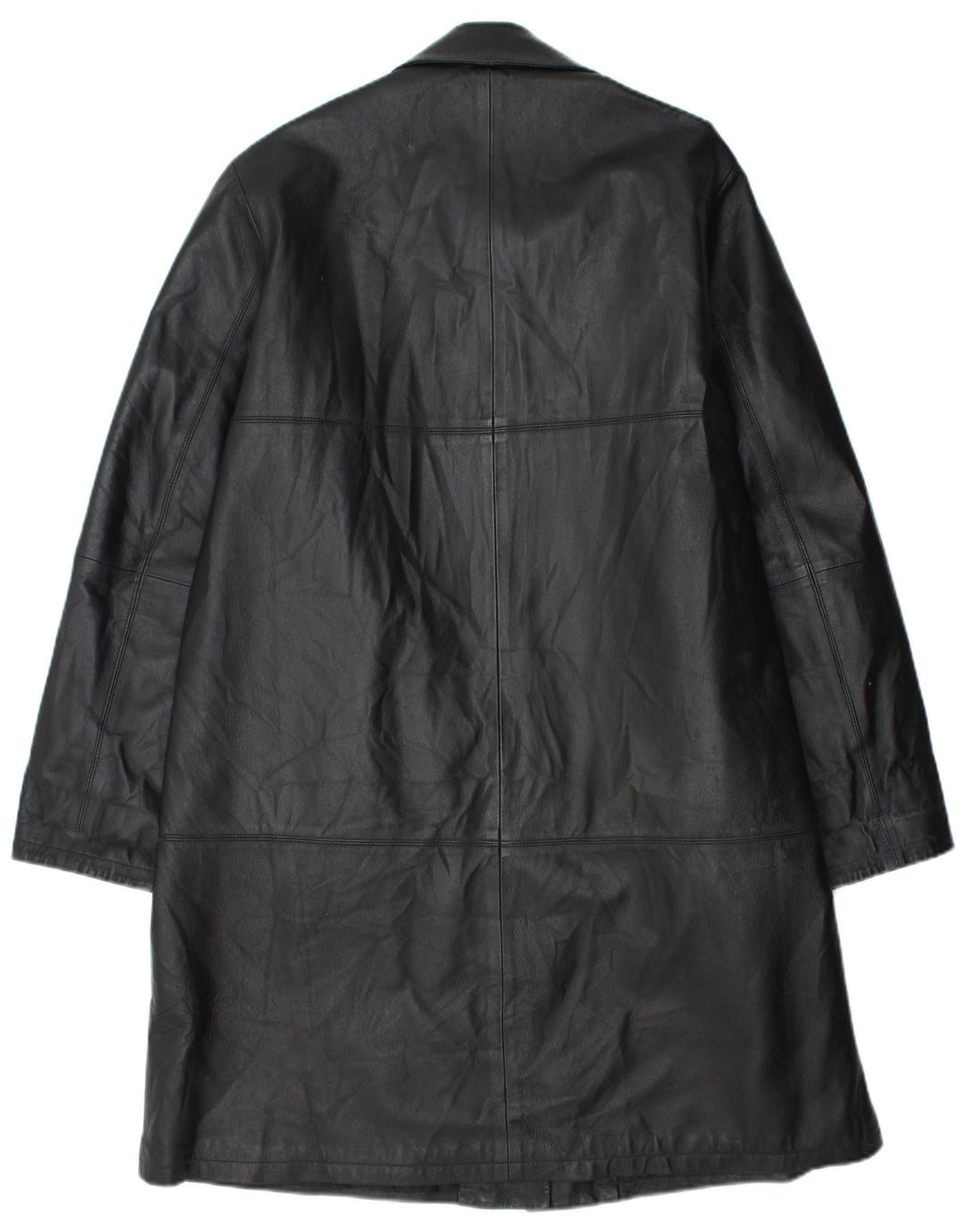 Vintage Γυναικείο Δερμάτινο Παλτό IT 48 XL Μαύρο Δερμάτινο