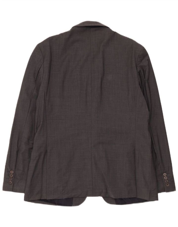 Ted Baker Ανδρικό μπουφάν σακάκι με 2 κουμπιά με λεπτή εφαρμογή UK 44 2XL γκρι μαλλί