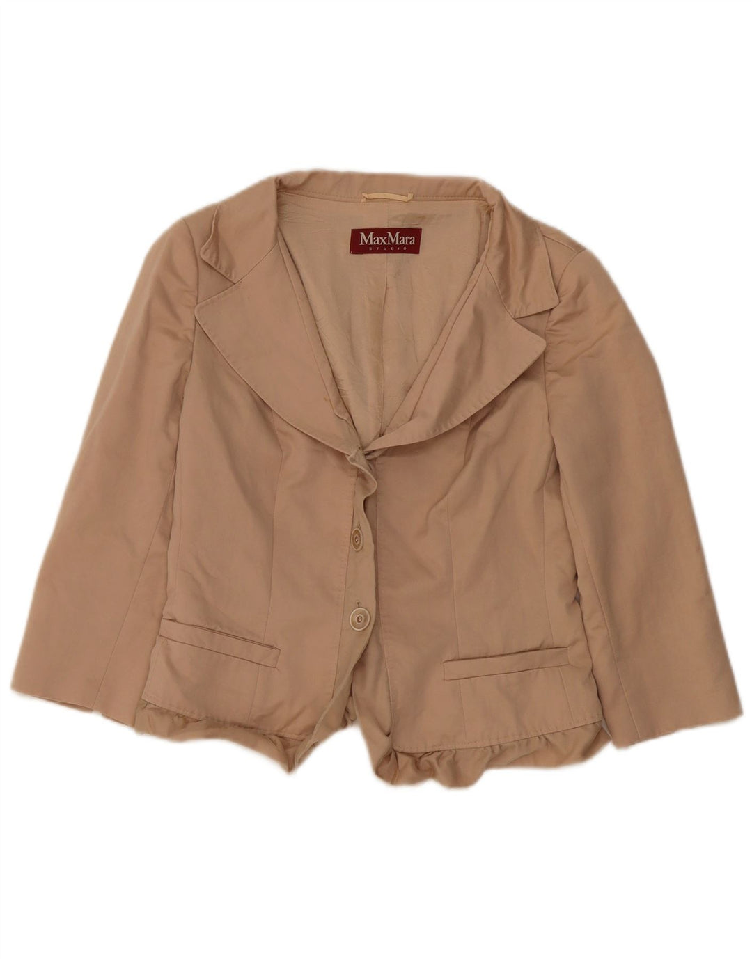 Max Mara Γυναικείο σακάκι σακάκι 3 κουμπιών UK 12 μεσαίο μπεζ μαλλί