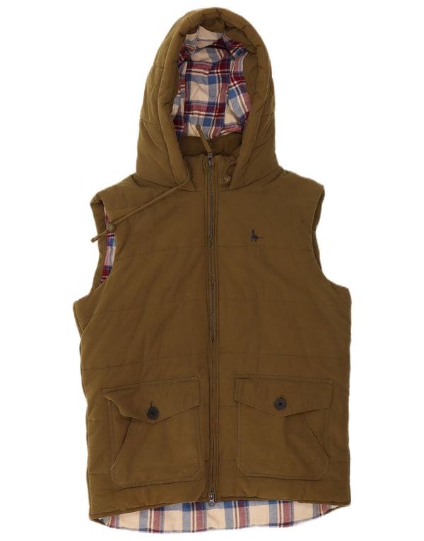 Jack Wills Ανδρική κουκούλα με επένδυση Gilet UK 38 Medium Khaki