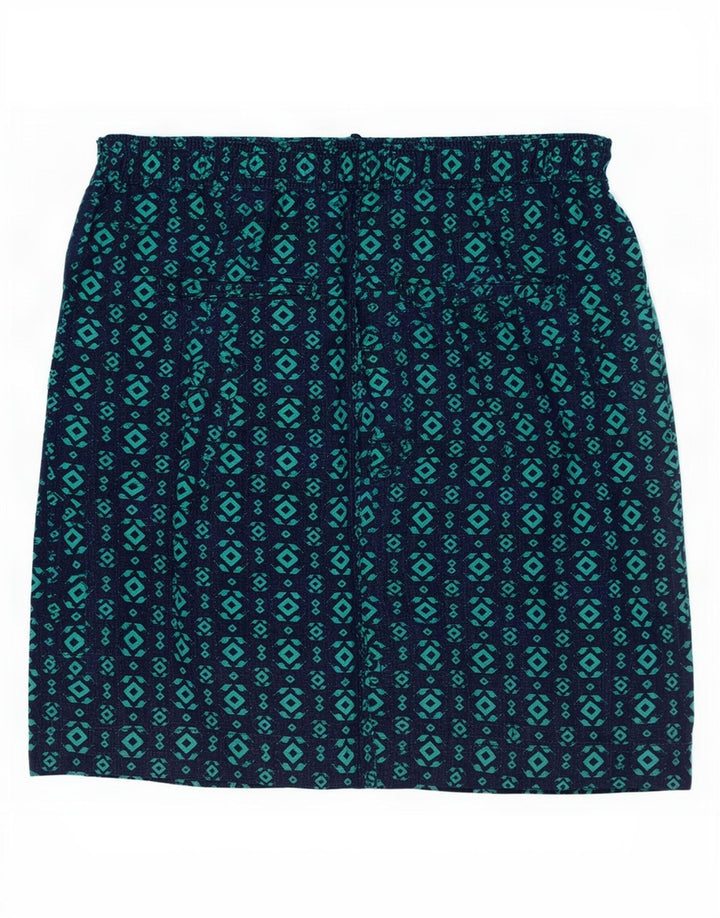 Marks & Spencer Γυναικεία φούστα A-Line UK 12 Medium W30 Navy Blue Geometric