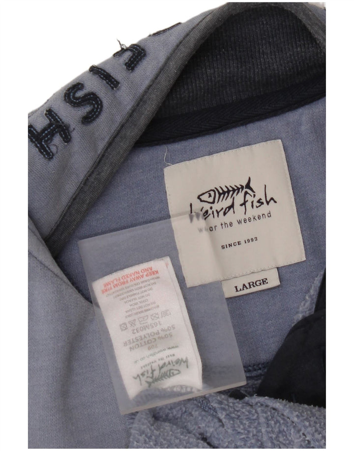 Ανδρικό φούτερ με φερμουάρ WEIRD FISH, Μπλε βαμβακερό