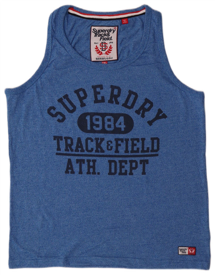 Ανδρικό γραφικό γιλέκο SUPERDRY 2XL Μπλε Βαμβακερό
