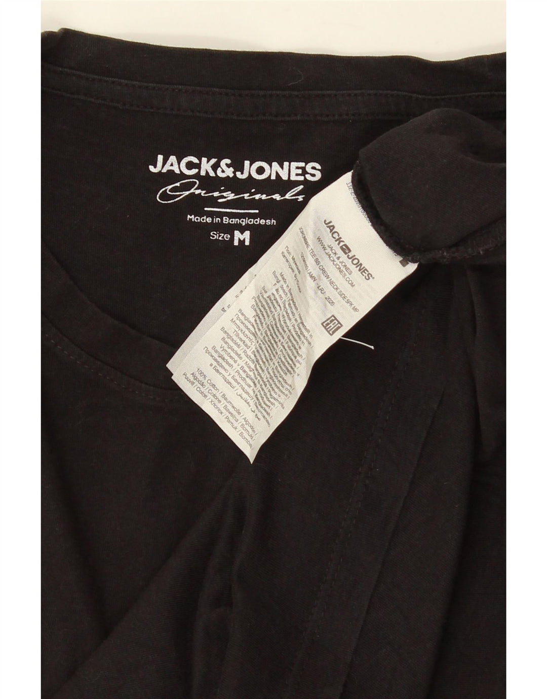 JACK & JONES Ανδρικό γραφικό T-Shirt Top Μεσαίο μαύρο βαμβακερό