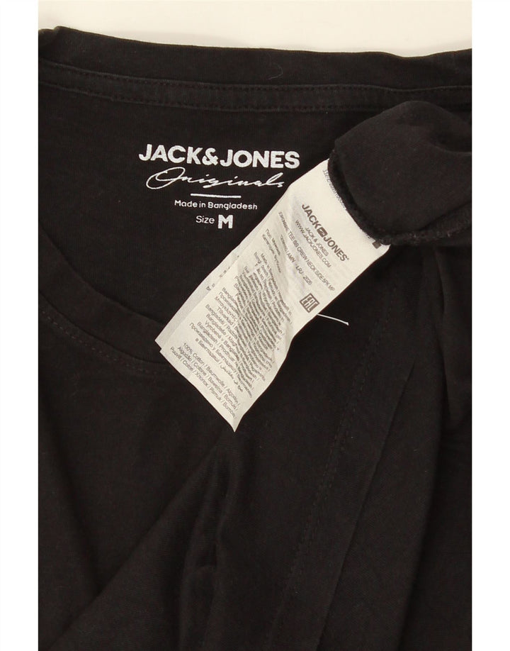 JACK & JONES Ανδρικό γραφικό T-Shirt Top Μεσαίο μαύρο βαμβακερό