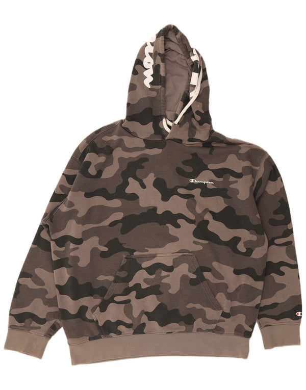 Champion Mens Graphic Loose Fit Hoodie Jumper Μεγάλο Πράσινο Καμουφλάζ