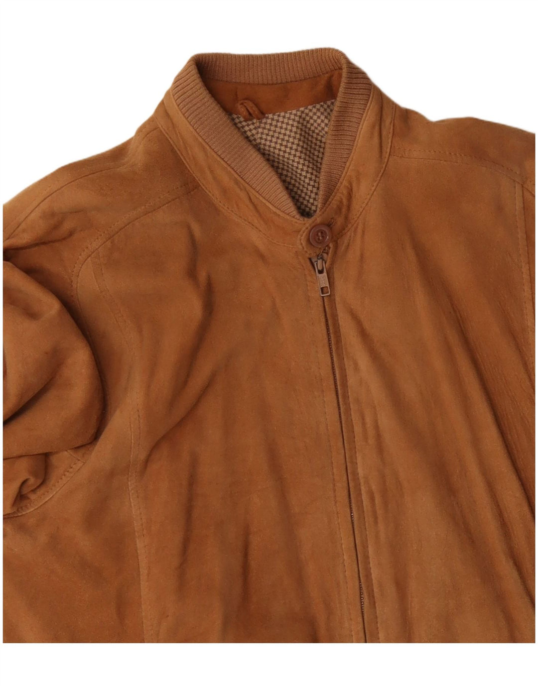 Vintage Ανδρικό Suede Bomber Jacket UK 38 Medium Brown