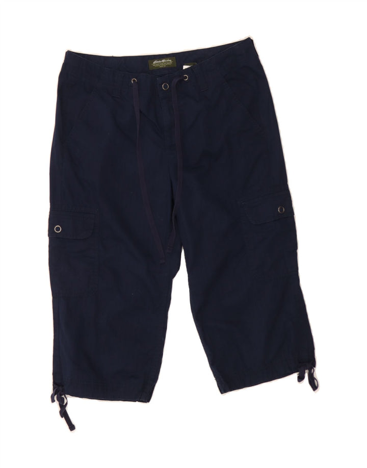 EDDIE BAUER Womens Cargo Capri Trousers US 8 Medium W32 L18 Navy Blue Vintage Eddie Bauer and Second-Hand Eddie Bauer from Messina Hembry 