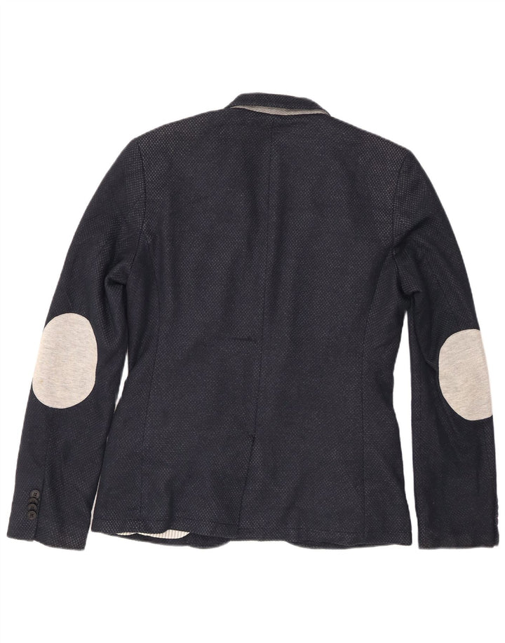Zara Ανδρικό μπουφάν blazer UK 40 Large Navy Blue Polyester
