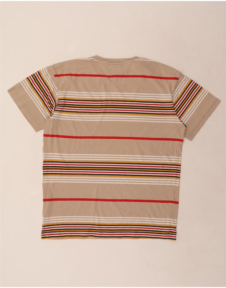 Ανδρικό T-Shirt Tommy Hilfiger Top Βαμβακερό μεσαίο μπεζ ριγέ