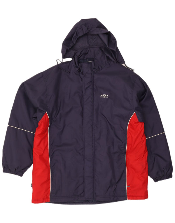 Ανδρικό παλτό αντιανεμικό Umbro με κουκούλα UK 42 XL Navy Blue Nylon