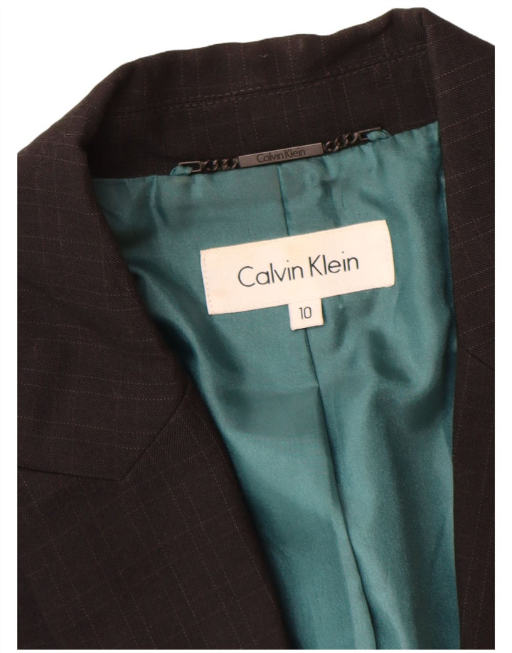 Calvin Klein Γυναικείο σακάκι UK 10 Small Black Check Polyester