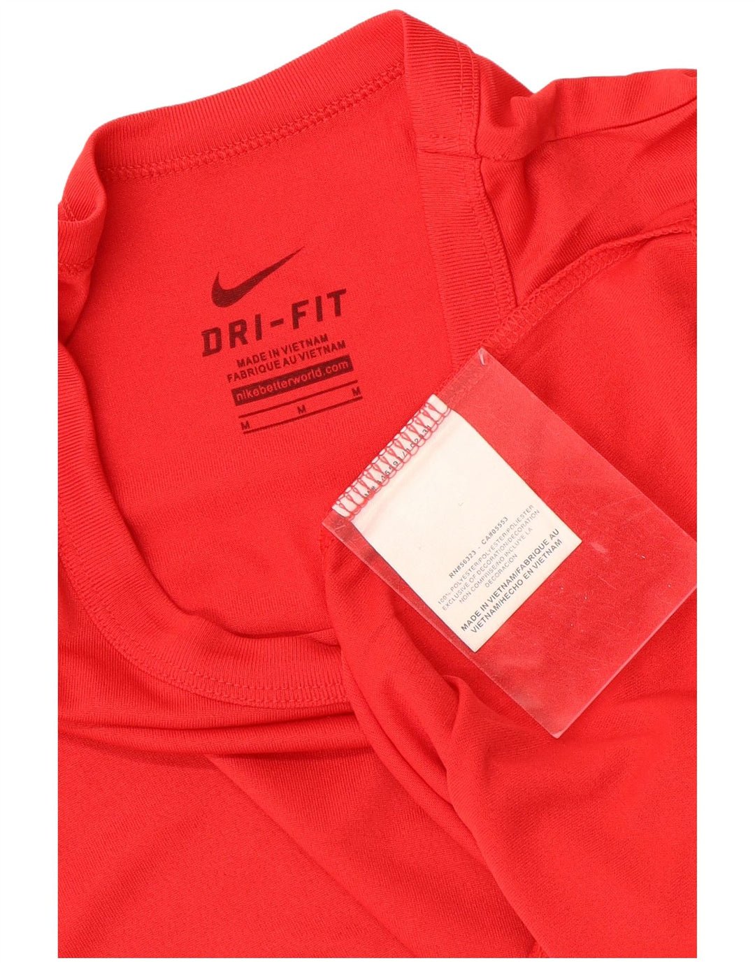 Γυναικείο T-Shirt NIKE Dri Fit Top UK 12 Μεσαίου κόκκινου πολυεστέρα