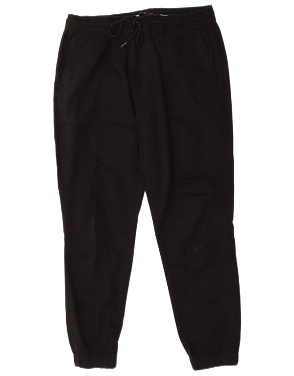 Zara Mens Joggers Chino Trousers Large W36 L28 Black Cotton