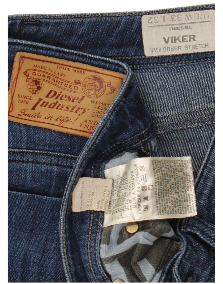 Ανδρικό τζιν DIESEL Viker Distressed Straight W33 L32 Μπλε βαμβακερό