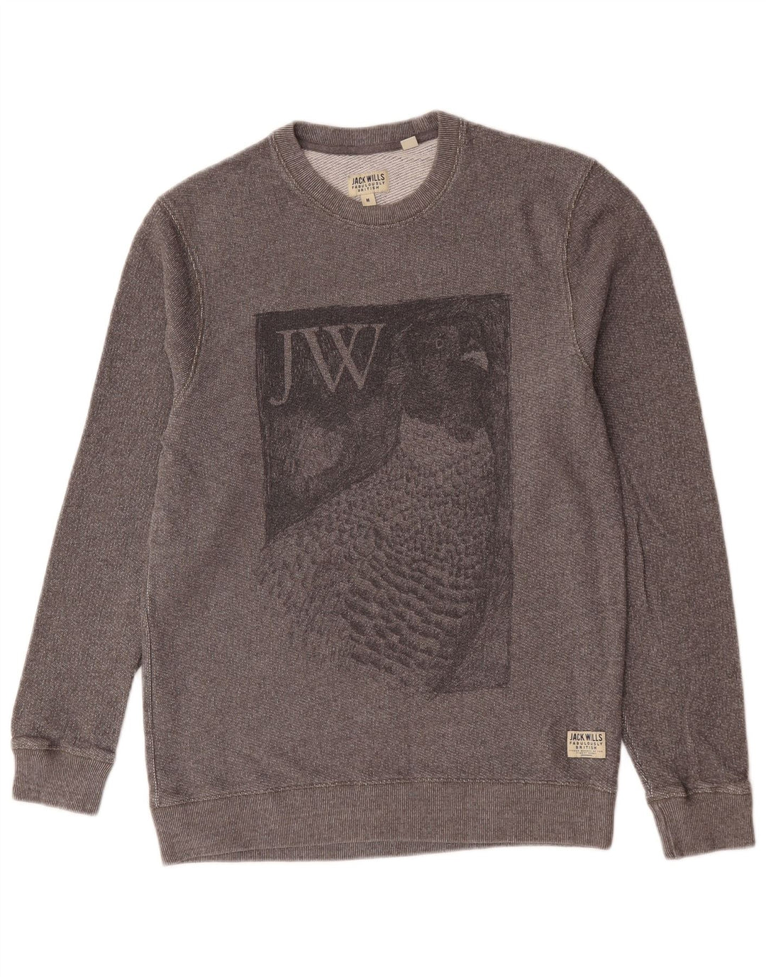 Ανδρικό γραφικό φούτερ Jack Wills, μεσαίο γκρι βαμβακερό