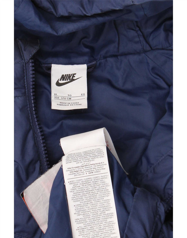 Μπουφάν Nike Boys με κουκούλα με επένδυση 13-14 ετών XL Navy Blue Polyester