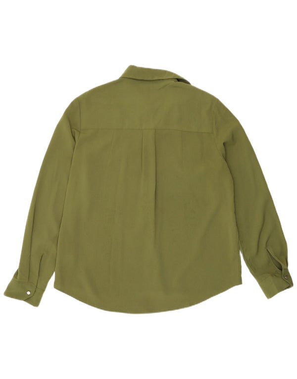 Topshop γυναικείο πουκάμισο μπλούζα UK 10 Small Khaki Polyester