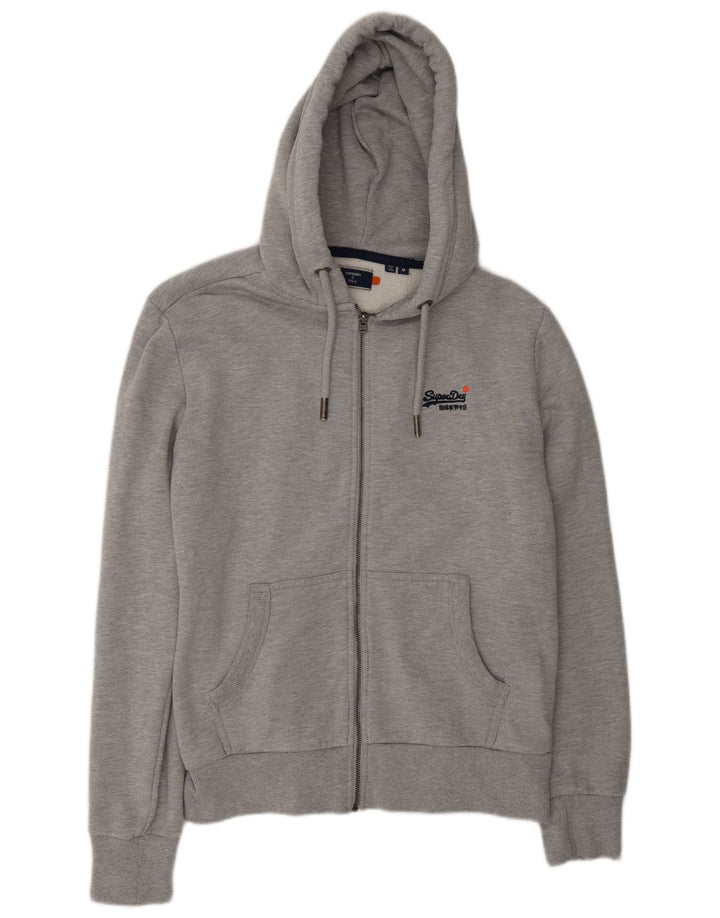 Ανδρικό πουλόβερ με κουκούλα με φερμουάρ Superdry Βαμβακερό μεσαίο γκρι