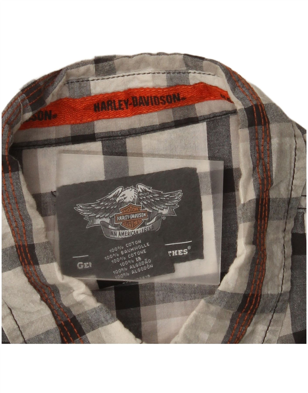 Harley Davidson Ανδρικό κοντομάνικο γραφικό πουκάμισο XL γκρι βαμβακερό