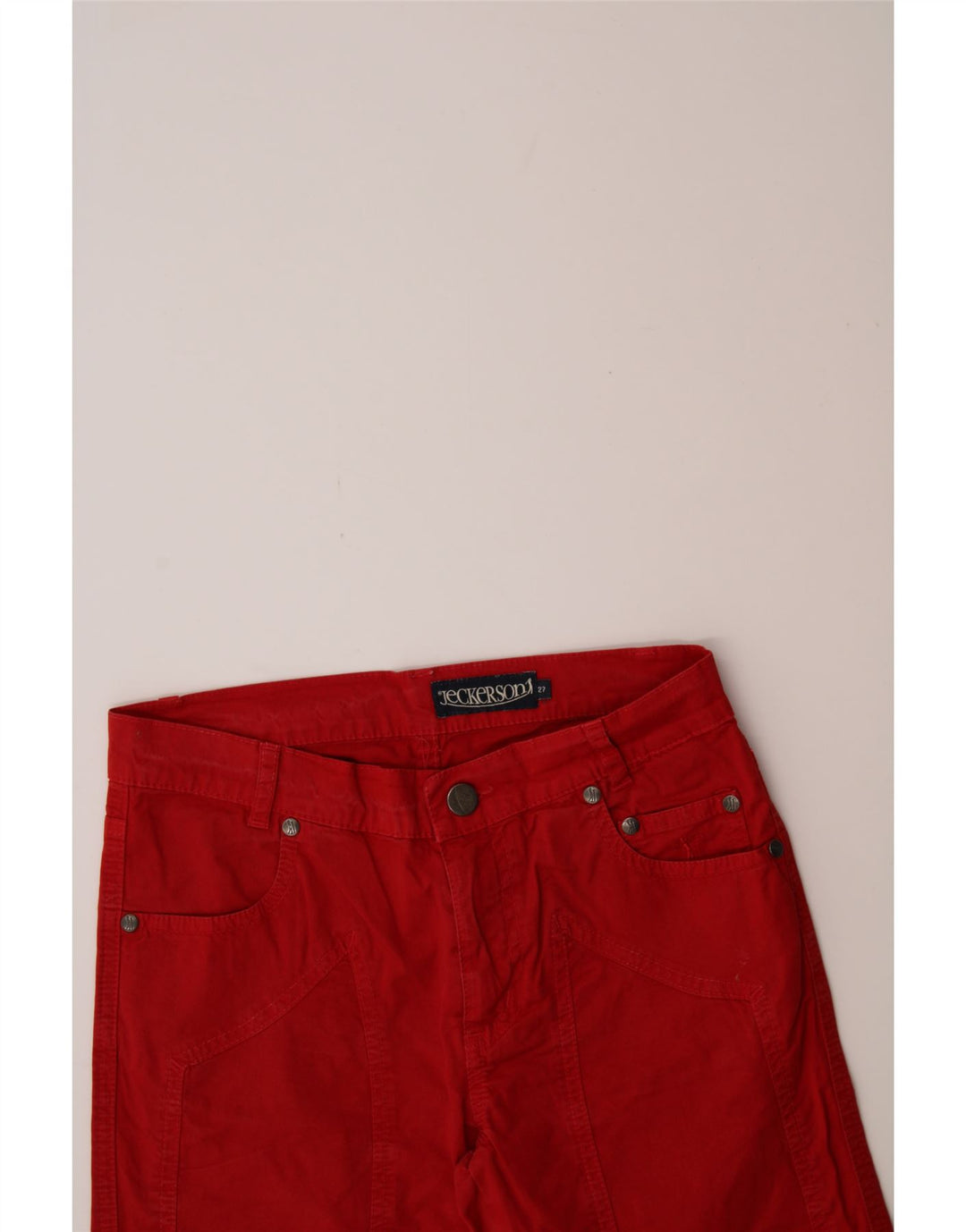 JECKERSON Womens Bermuda Shorts  W27 Small Red Cotton Vintage Jeckerson and Second-Hand Jeckerson from Messina Hembry 