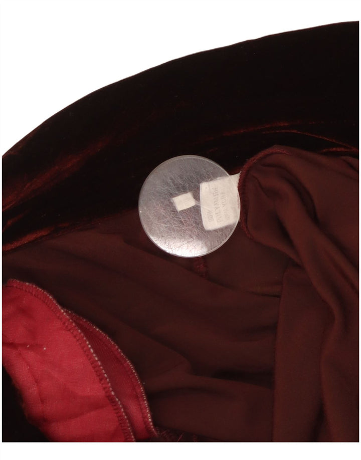 VINTAGE Γυναικείο βελούδινο σακάκι με 3 κουμπιά UK 10 Small Burgundy