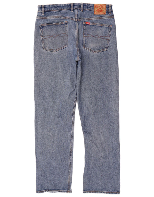Lee Mens Riders Straight Jeans W36 L32 Blue Cotton