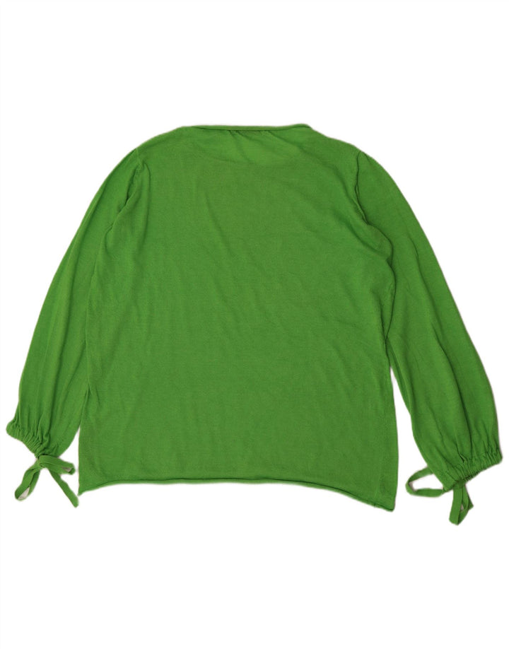 Zara Γυναικείο τοπ μακρυμάνικο UK 10 Small Green Polyester