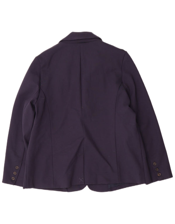 Crew Clothing Γυναικείο μπουφάν σακάκι με 2 κουμπιά UK 16 Large Navy Blue Viscose