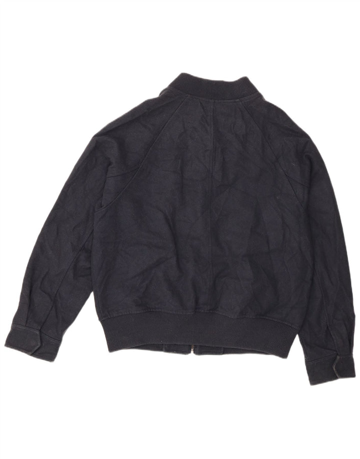 Zara Ανδρικό Loose Fit Bomber Jacket UK 36 Small Navy Blue Wool