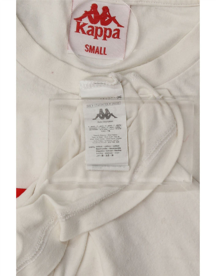 KAPPA Ανδρικό γραφικό T-Shirt Top Μικρό λευκό βαμβακερό