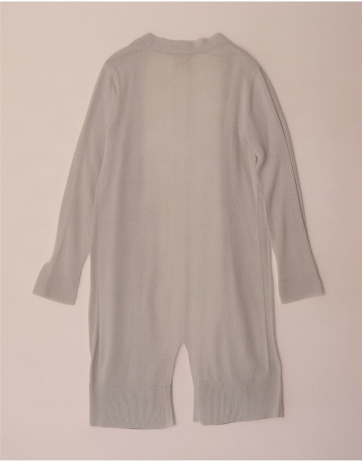 White Stuff Γυναικείο Longline ανοιχτό πουλόβερ ζακέτα UK 12 μεσαίο γκρι βισκόζη