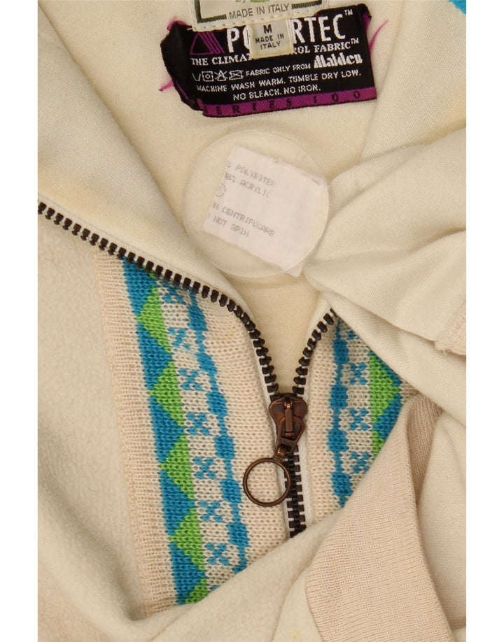 Silvy ανδρικό Polartec με φερμουάρ με λαιμόκοψη Fleece Jumper Medium Beige Fair Isle Polyester