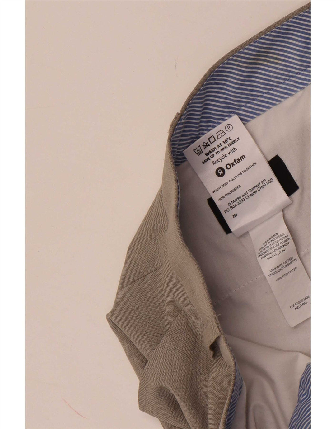 Ανδρικό ίσιο παντελόνι Marks & Spencer W38 L33 Beige Polyester