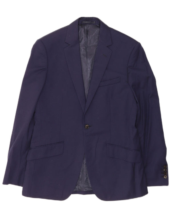 Reiss Ανδρικό σακάκι σακάκι με 1 κουμπί UK 38 Medium Navy Blue Wool