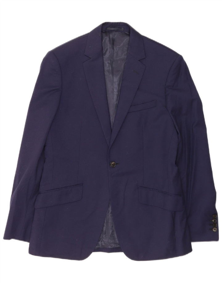 Reiss Ανδρικό σακάκι σακάκι με 1 κουμπί UK 38 Medium Navy Blue Wool