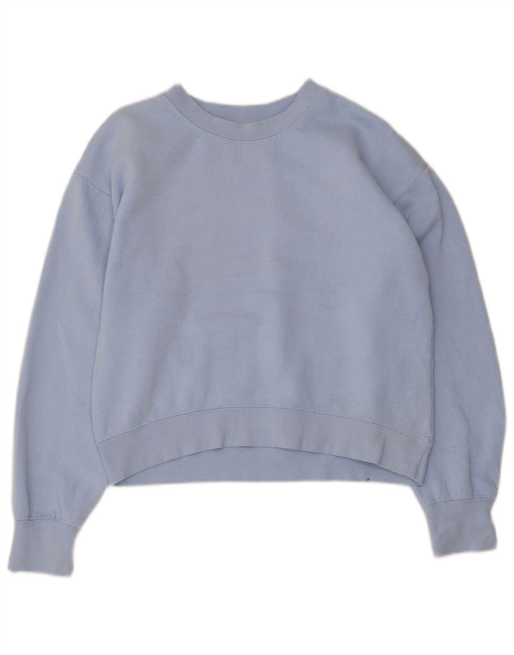 Zara Γυναικεία φούτερ Crop Jumper UK 10 Small Blue Polyester