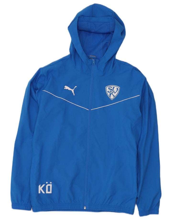 Ανδρική φόρμα αθλητικής φόρμας PUMA με γραφική κουκούλα Μπουφάν μεσαίου μπλε πολυεστέρα