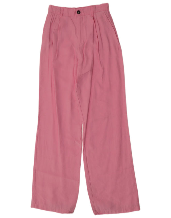 Zara γυναικείο ψηλόμεσο παντελόνι Chino XS W24 L34 Pink Modal