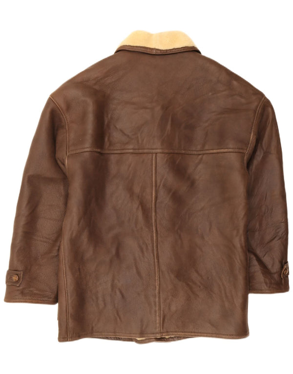 Mabrun Ανδρικό Shearling Jacket IT 54 2XL Καφέ Δερμάτινο
