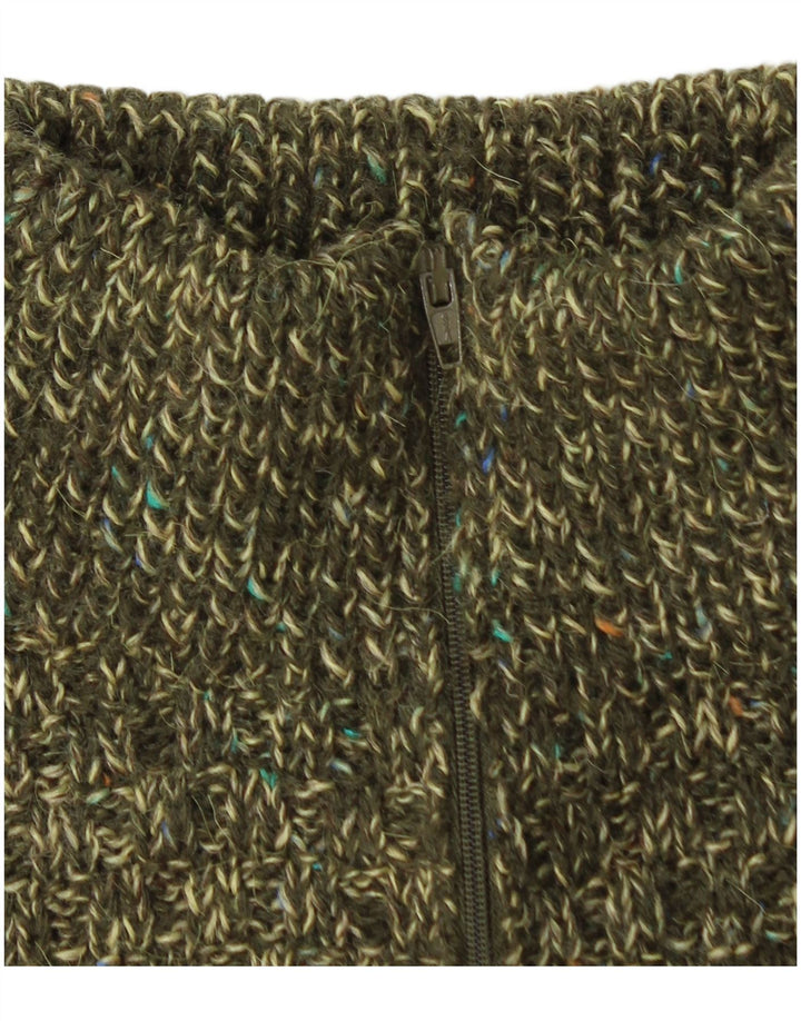 Vintage ανδρικό πουλόβερ με φερμουάρ με μεσαίο χακί φλιτζάνι