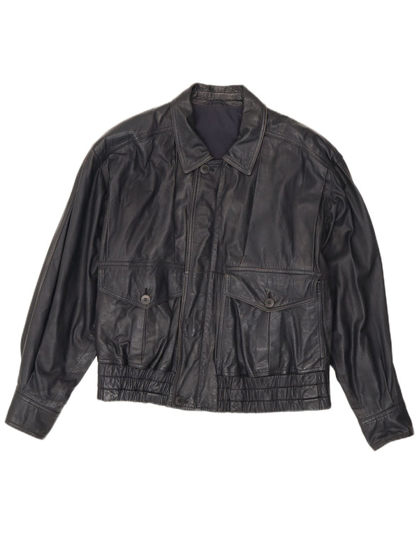 Ανδρικό δερμάτινο μπουφάν La Matta Bomber UK 38 Medium Navy Blue Leather