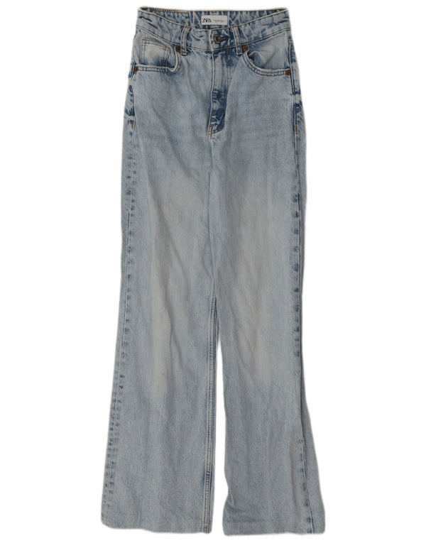 Zara γυναικείο τζιν ψηλόμεσο φαρδύ πόδι EU 32 2XS W22 L30 Μπλε βαμβακερό