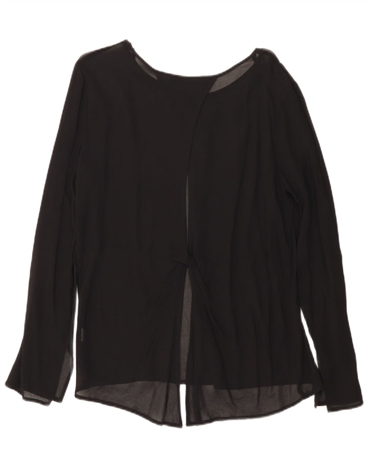 Zara Γυναικεία μακρυμάνικη μπλούζα τοπ UK 14 Large Black
