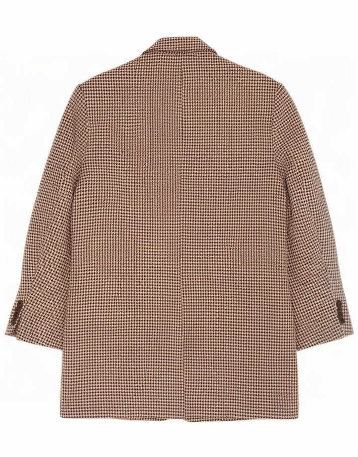 Zara Γυναικείο τζάκετ σακάκι UK 6 XS Brown Houndstooth με 2 κουμπιά