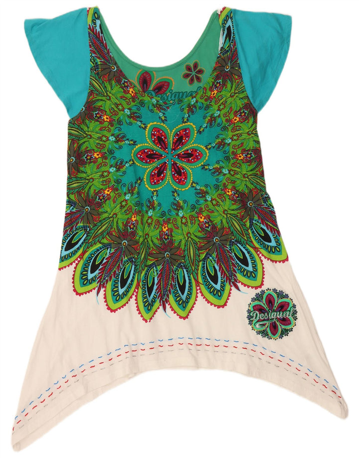 DESIGUAL Γυναικείο γραφικό ασύμμετρο τουνίκ τοπ UK 18 XL πολύχρωμο φλοράλ