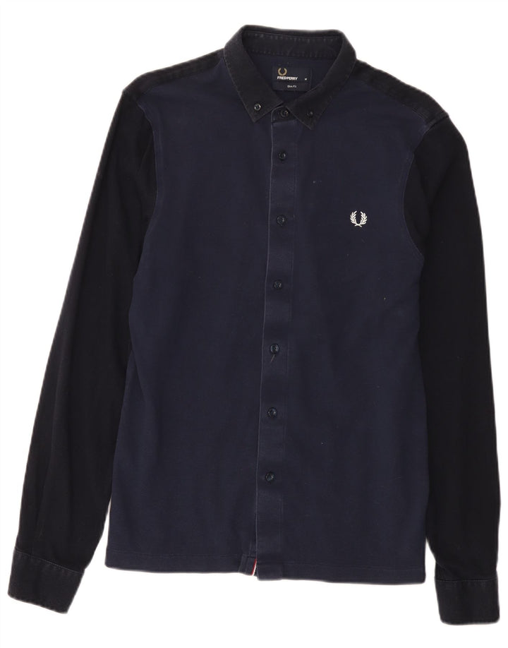 Fred Perry Ανδρικό πουκάμισο Slim Fit Medium Navy Blue βαμβακερό